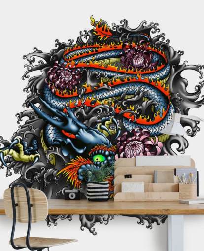 Japanese Dragon Graffiti Wallpaper