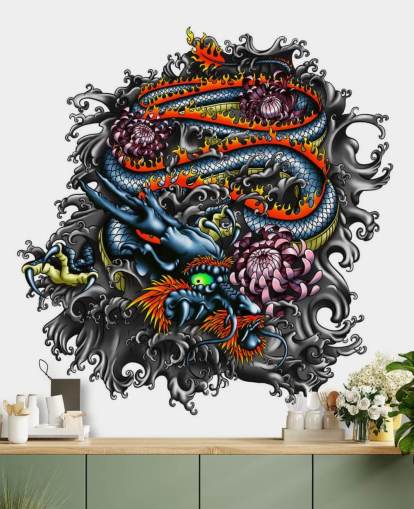 Papier Peint Graffiti Dragon Japonais