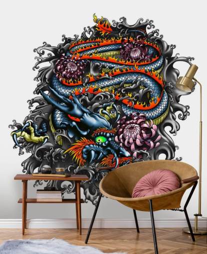 Japanese Dragon Graffiti Wallpaper