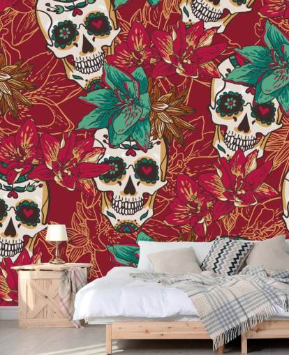 Skull Graffiti behang Skull Graffiti behang