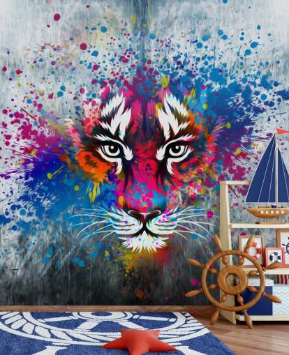 papier peint mural de tigre personnalisable graffiti appelé Tiger Art pour chambre papier peint mural de tigre personnalisable graffiti appelé Tiger Art pour chambre