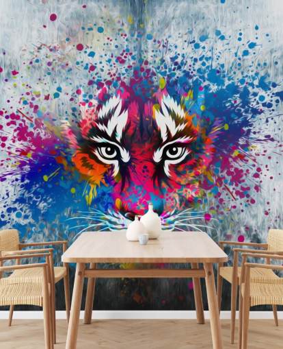 graffiti customizable tiger wallpaper mural called Tiger Art for bedroom graffiti customizable tiger wallpaper mural called Tiger Art for bedroom