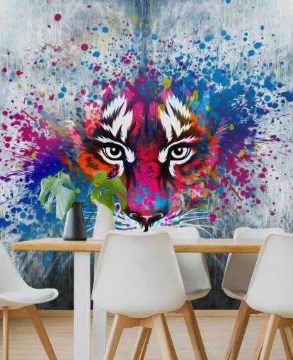 Personalisierbares Graffiti-Tapeten-Wandbild Tiger Art für Schlafzimmer Personalisierbares Graffiti-Tapeten-Wandbild Tiger Art für Schlafzimmer