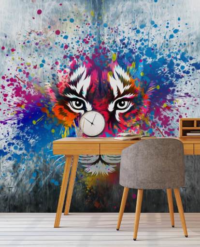 graffiti anpassningsbar tiger tapet väggmålning kallad Tiger Art för sovrum