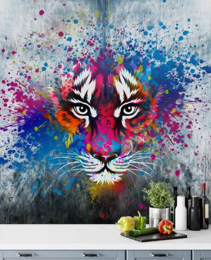 graffiti tilpasselig tiger tapet vægmaleri kaldet Tiger Art til soveværelse graffiti tilpasselig tiger tapet vægmaleri kaldet Tiger Art til soveværelse