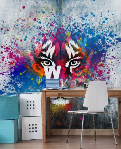 graffiti anpassningsbar tiger tapet väggmålning kallad Tiger Art för sovrum