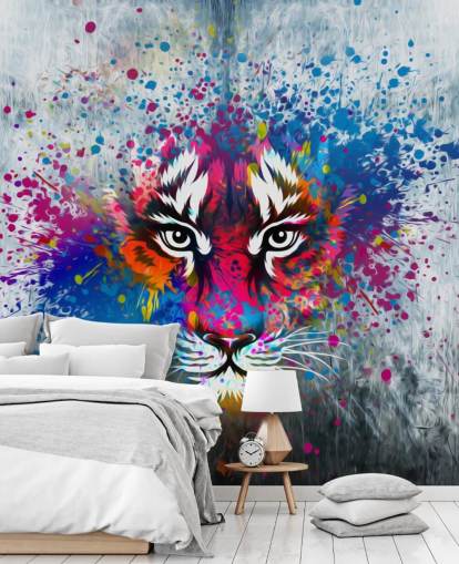 graffiti anpassningsbar tiger tapet väggmålning kallad Tiger Art för sovrum graffiti anpassningsbar tiger tapet väggmålning kallad Tiger Art för sovrum