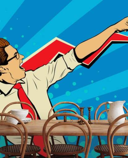 kontor fyr med briller gør en dab i pop art stil tapet kontor fyr med briller gør en dab i pop art stil tapet