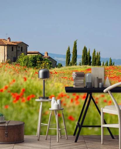 Valmuefelt i Italien Vægmaleri