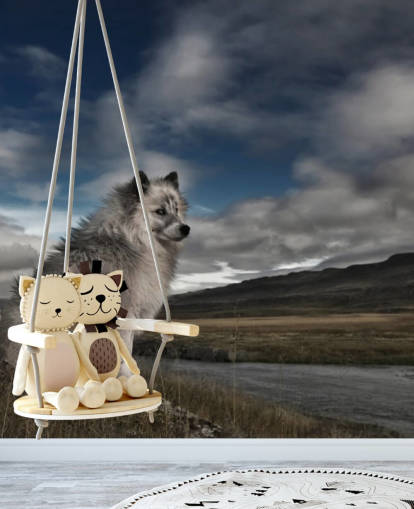 big grey shaggy dog sat by a river wallpaper big grey shaggy dog sat by a river wallpaper