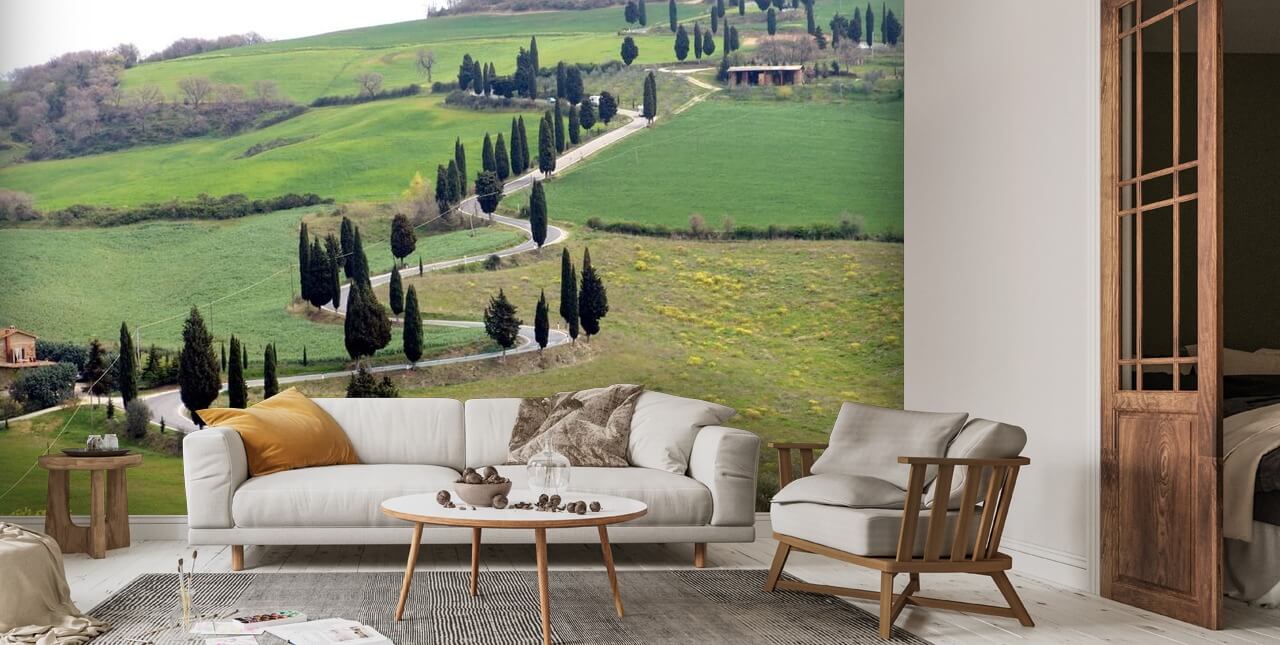 Tuscan Landscape Wallpaper Mural Wallsauce US
