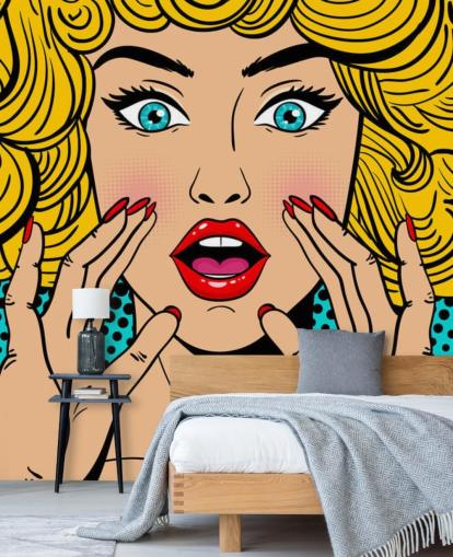 curly haired blond woman shouting wallpaper