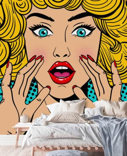 curly haired blond woman shouting wallpaper