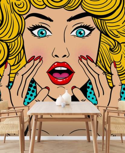 curly haired blond woman shouting wallpaper