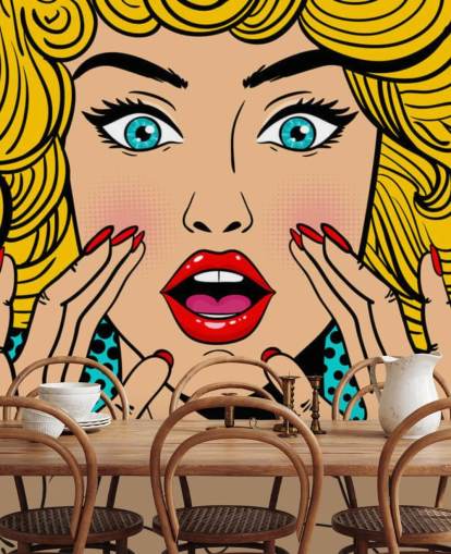 curly haired blond woman shouting wallpaper