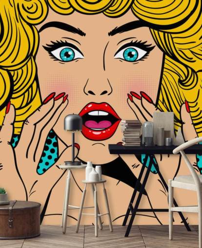 curly haired blond woman shouting wallpaper