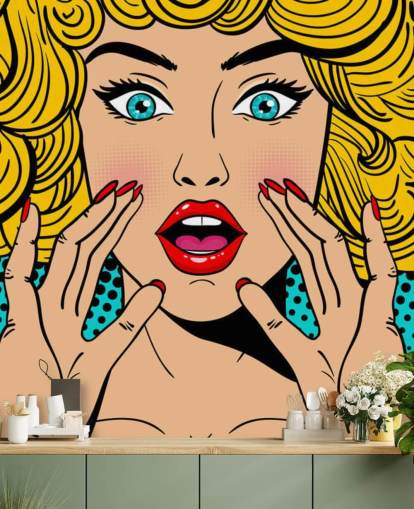 curly haired blond woman shouting wallpaper