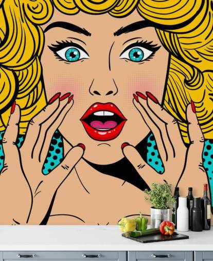 donna bionda dai capelli ricci che grida carta da parati donna bionda dai capelli ricci che grida carta da parati