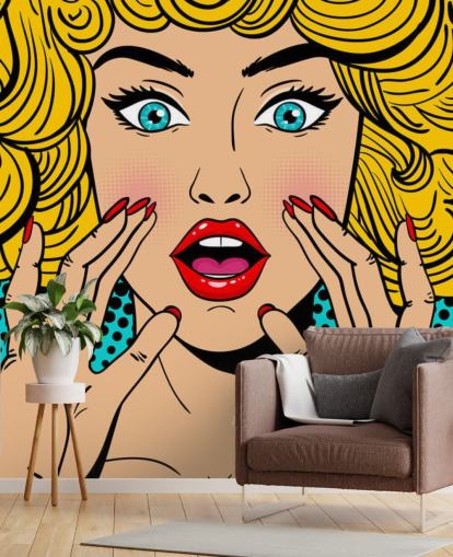 femme blonde aux cheveux bouclés criant fond d'écran femme blonde aux cheveux bouclés criant fond d'écran