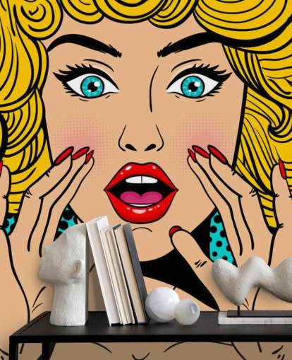 curly haired blond woman shouting wallpaper