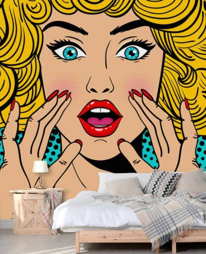 curly haired blond woman shouting wallpaper