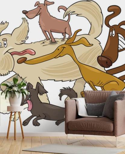 cartoon honden van alle rassen met behang cartoon honden van alle rassen met behang