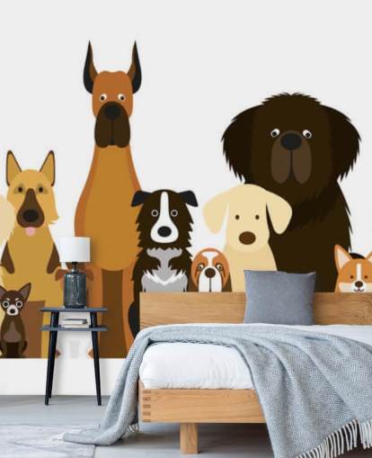 todas as raças de cães como papel de parede de desenhos animados