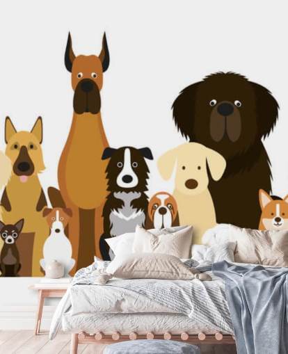 all dog breeds as cartoons wallpaper