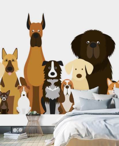 todas as raças de cães como papel de parede de desenhos animados