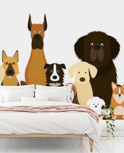 all dog breeds as cartoons wallpaper