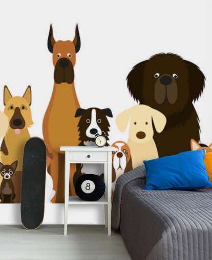 todas as raças de cães como papel de parede de desenhos animados