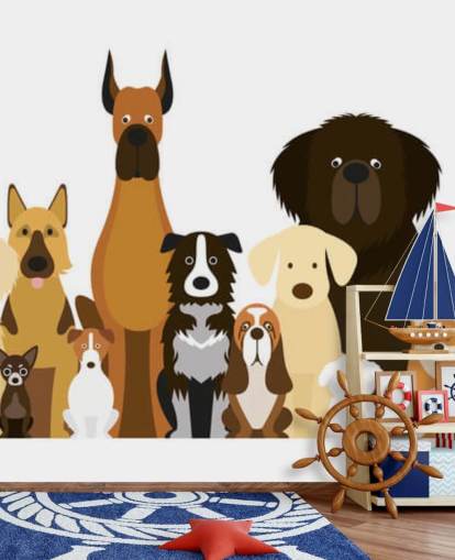 all dog breeds as cartoons wallpaper