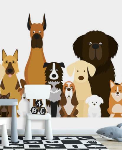 todas as raças de cães como papel de parede de desenhos animados