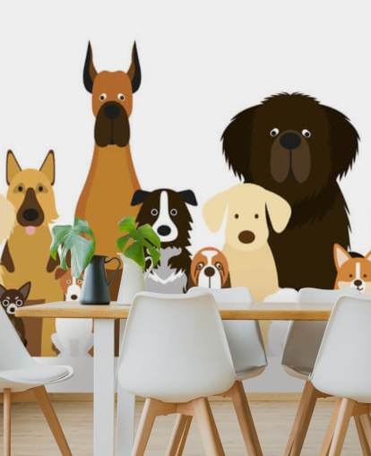todas las razas de perros como fondo de pantalla de dibujos animados