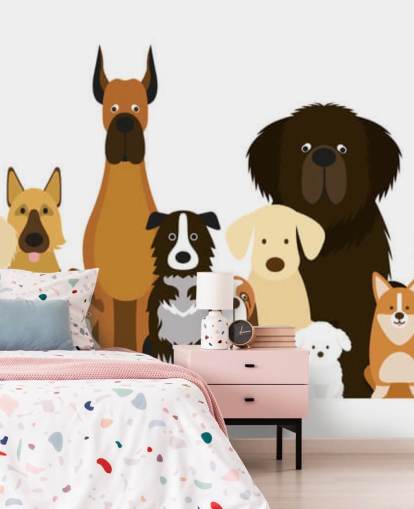 tutte le razze canine come sfondo dei cartoni animati