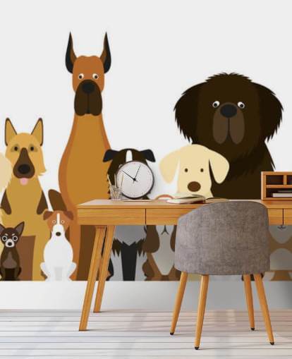 all dog breeds as cartoons wallpaper