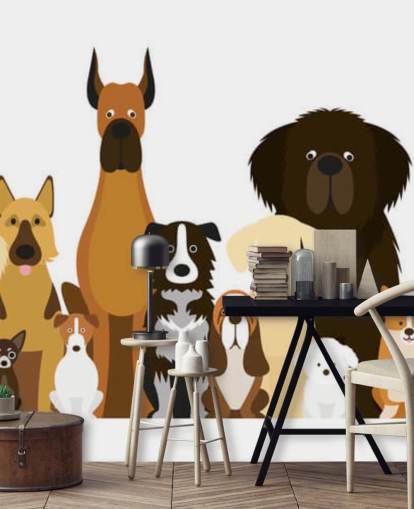 todas las razas de perros como fondo de pantalla de dibujos animados
