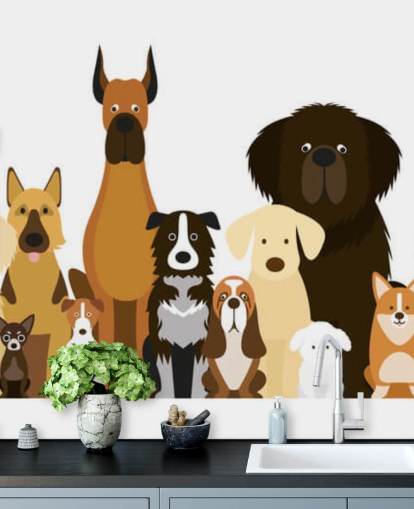 all dog breeds as cartoons wallpaper