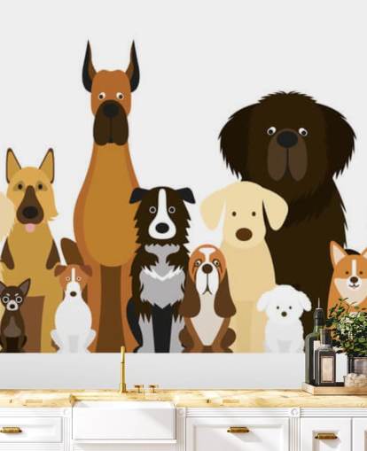 todas as raças de cães como papel de parede de desenhos animados