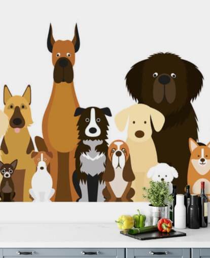 all dog breeds as cartoons wallpaper