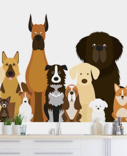 all dog breeds as cartoons wallpaper