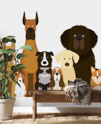 todas las razas de perros como fondo de pantalla de dibujos animados