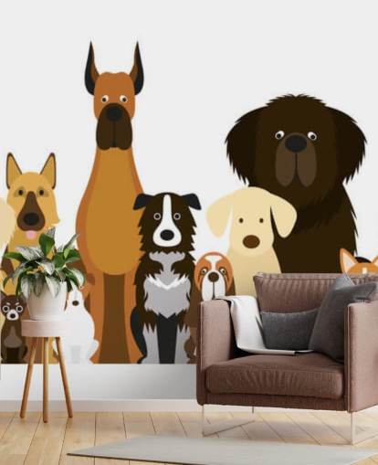 todas as raças de cães como papel de parede de desenhos animados