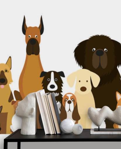 todas as raças de cães como papel de parede de desenhos animados