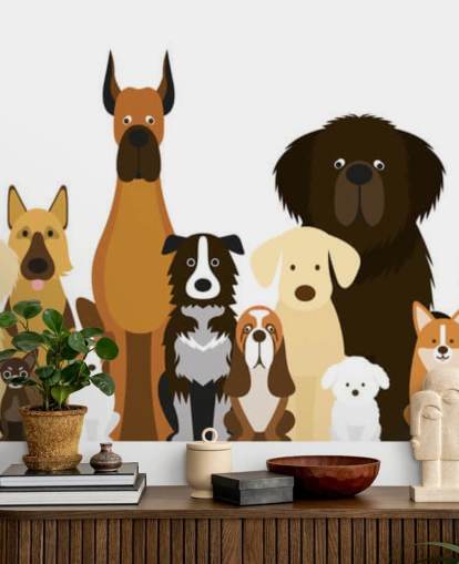 todas las razas de perros como fondo de pantalla de dibujos animados