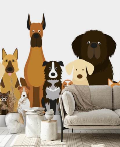 tutte le razze canine come sfondo dei cartoni animati