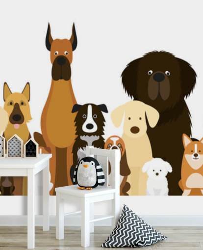 tutte le razze canine come sfondo dei cartoni animati