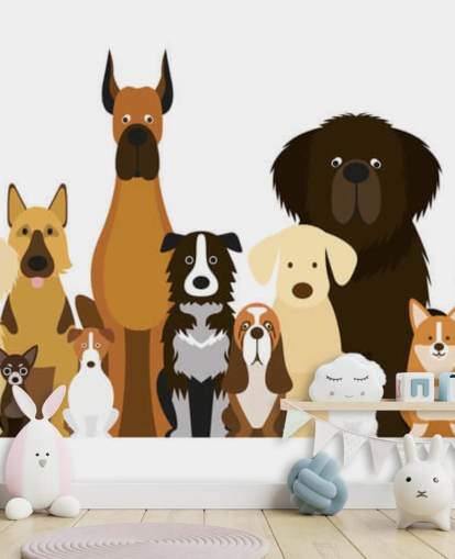 todas as raças de cães como papel de parede de desenhos animados