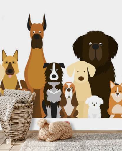all dog breeds as cartoons wallpaper