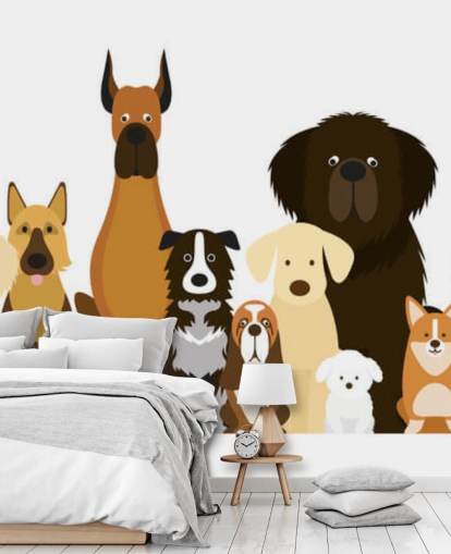 all dog breeds as cartoons wallpaper